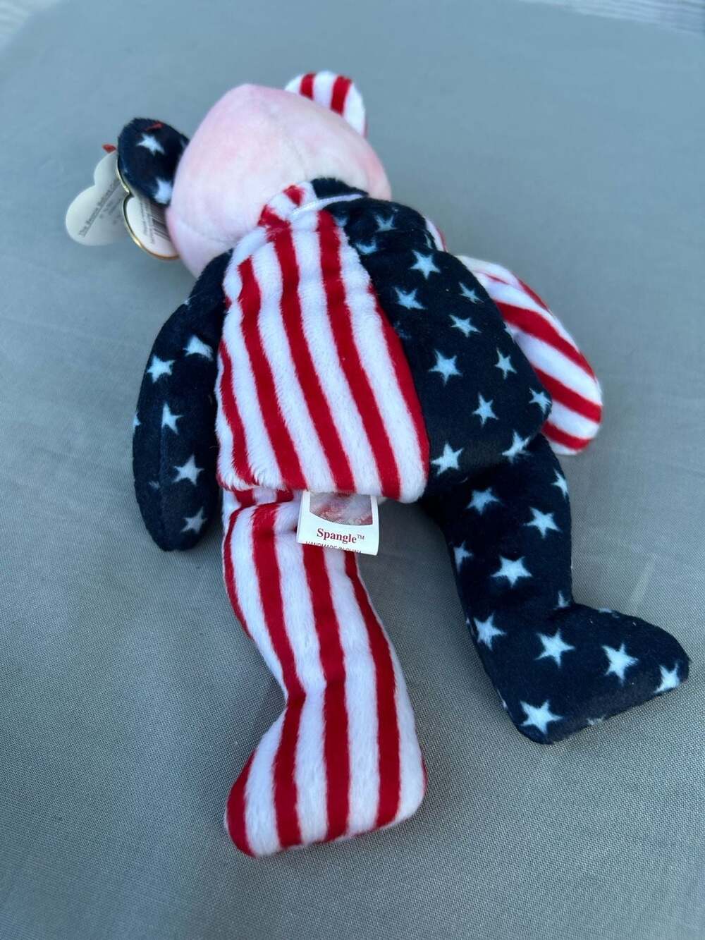 Ty Beanie Baby Spangle the Bear Pink Face 1999 Patriotic USA Plush - Picture 3 of 5
